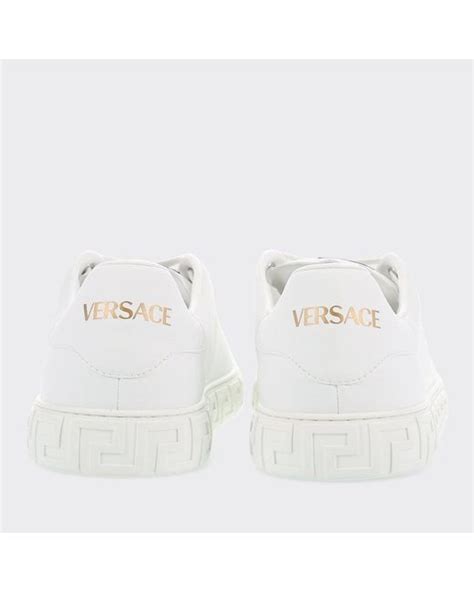 versace sneakers for men white with gold|Versace greca sneakers white.